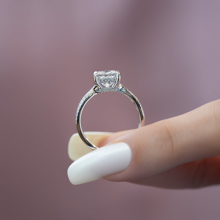 The Anastasia Princess Lab Diamond Moissanite Engagement Ring *Shown with 2.5 ct #material_white