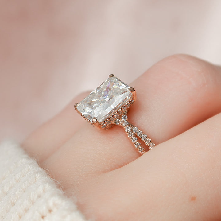 The Anastasia Set With Radiant Pave Lab Diamond 2.5 Carat 14K Rose#material_14k-rose