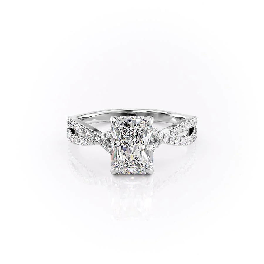 The Anastasia Set With Radiant Pave Lab Diamond 1 Carat 14K White#material_14k-white