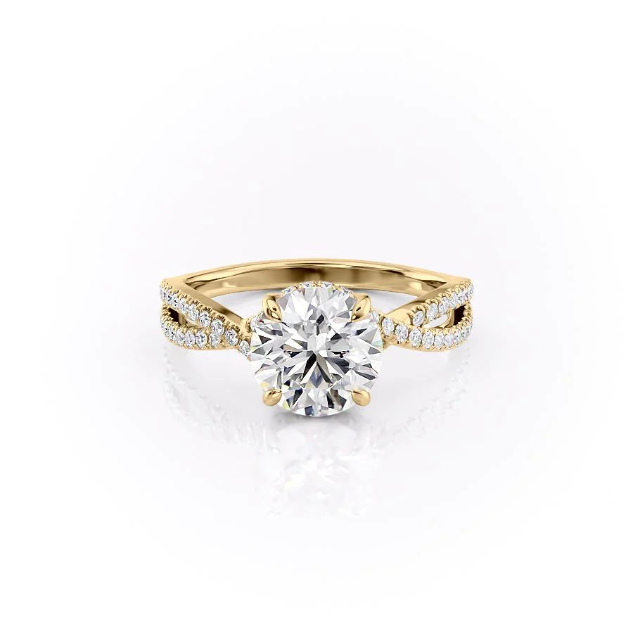 The Anastasia Set With Round Pave Moissanite#material_14k-gold