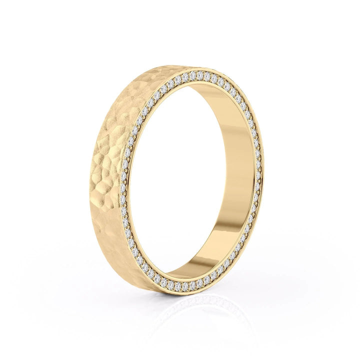 The Andy Wedding Bands Hammered 14K Gold#material_14k-gold