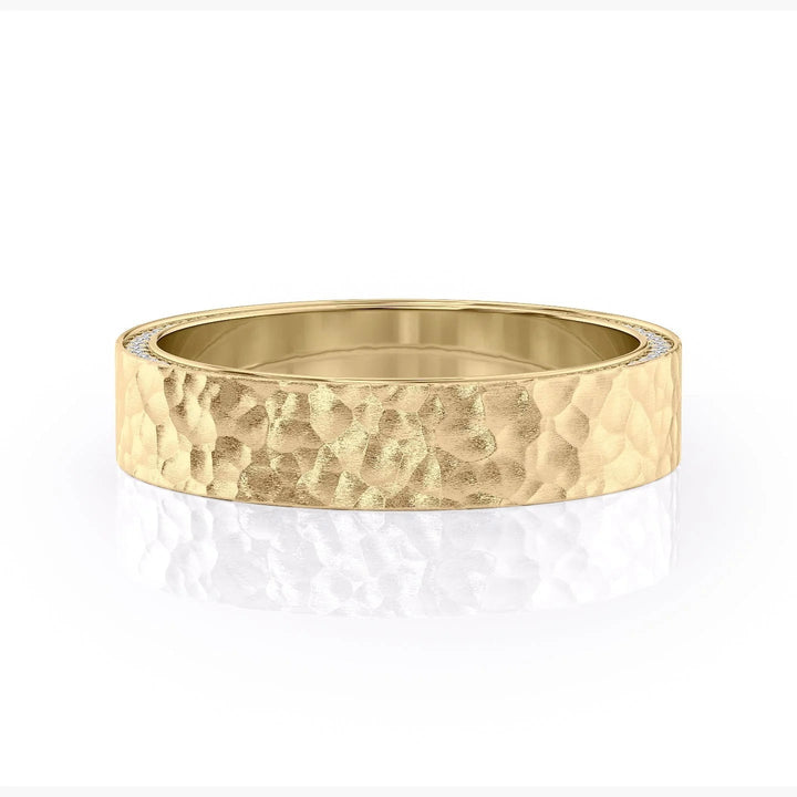 The Andy Wedding Bands Hammered 14K Gold#material_14k-gold