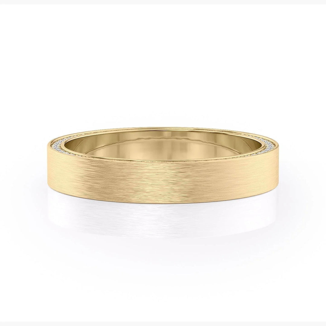 The Andy Wedding Bands Matte 14K Gold#material_14k-gold