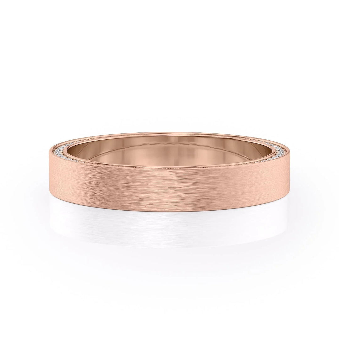 The Andy Wedding Bands Matte 14K Rose#material_14k-rose