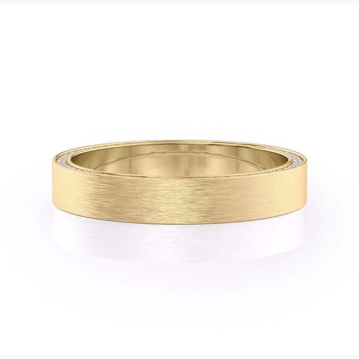 The Andy Wedding Bands Matte 18K Gold#material_18k-gold