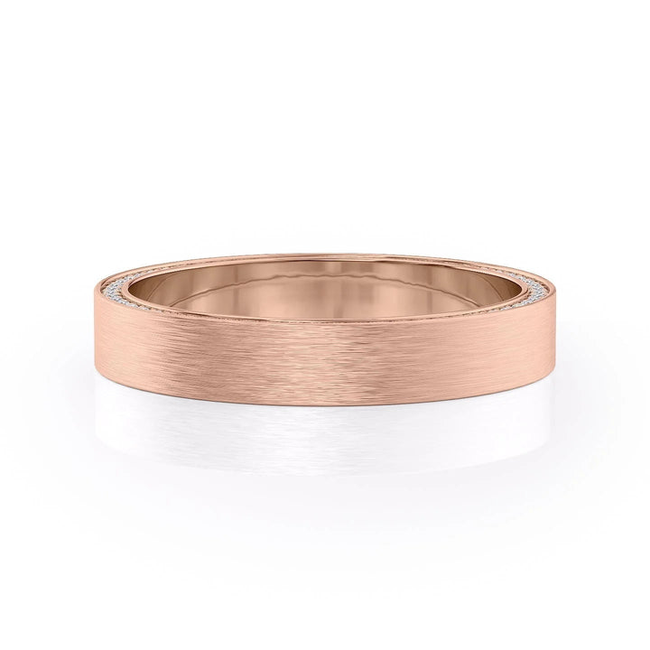 The Andy Wedding Bands Matte 18K Rose#material_18k-rose