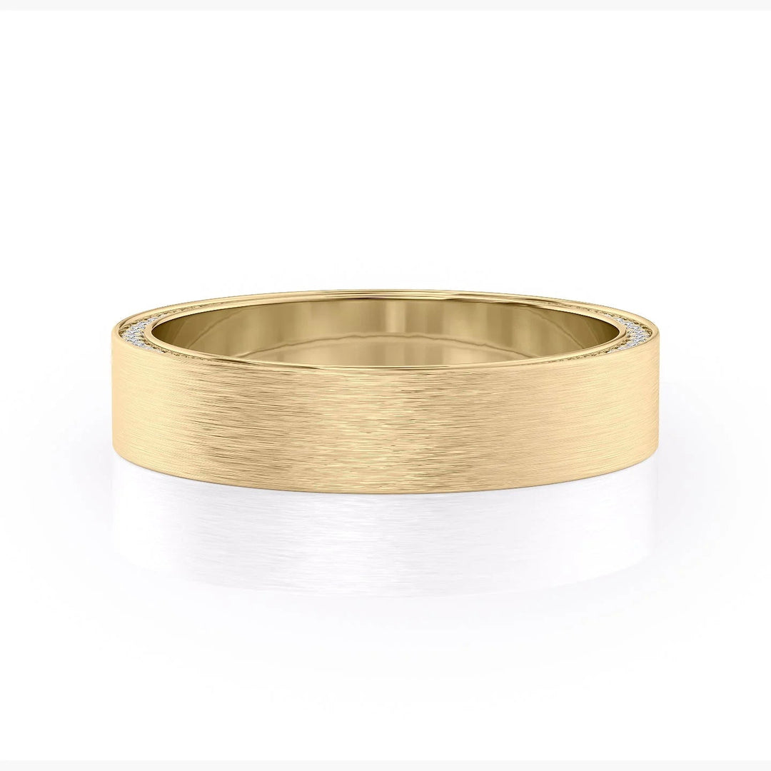 The Andy Wedding Bands Matte 14K Gold#material_14k-gold