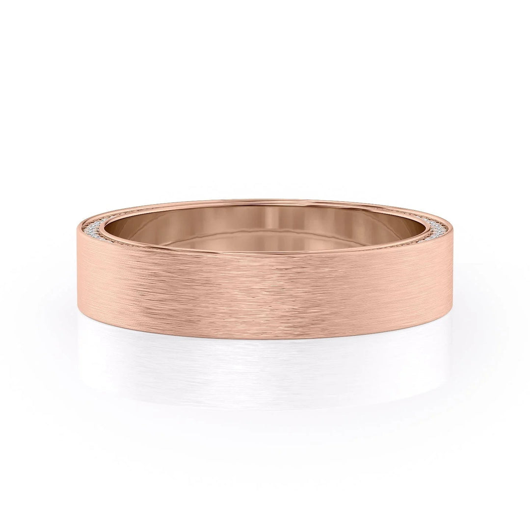 The Andy Wedding Bands Matte 14K Rose#material_14k-rose