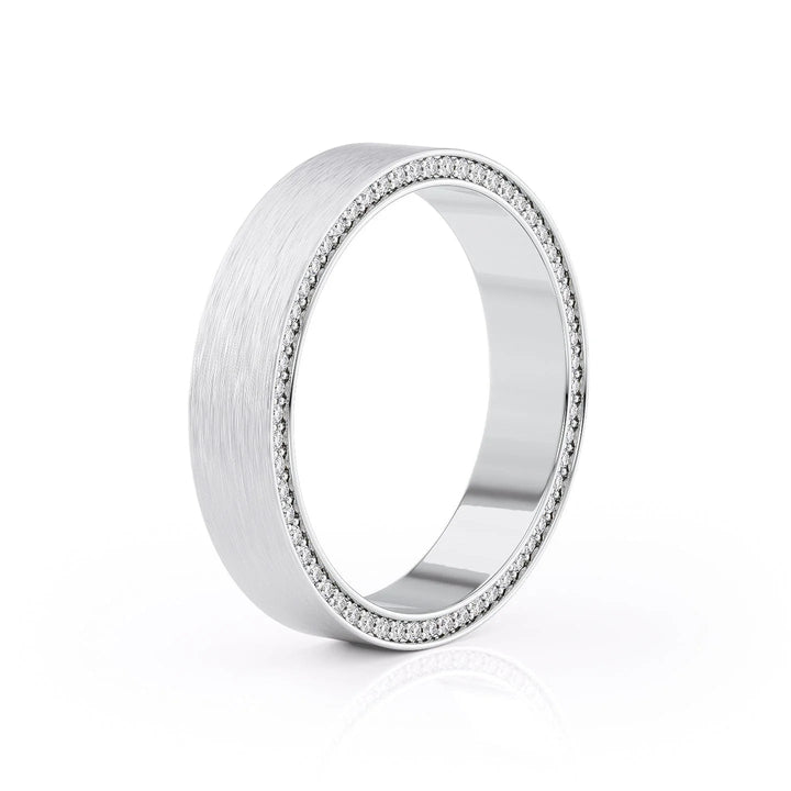 The Andy Wedding Bands Matte 14K White#material_14k-white