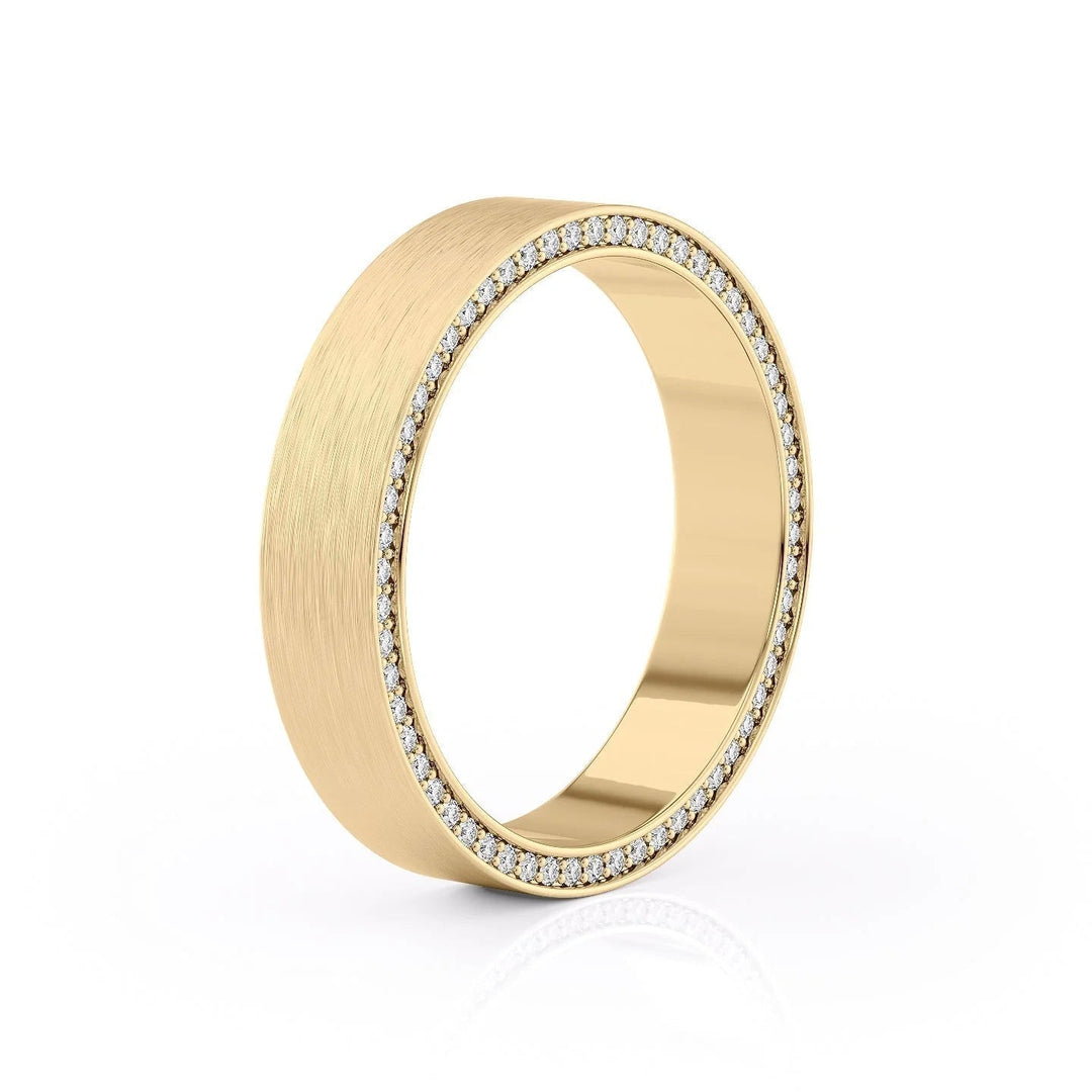 The Andy Wedding Bands Matte 18K Gold#material_18k-gold