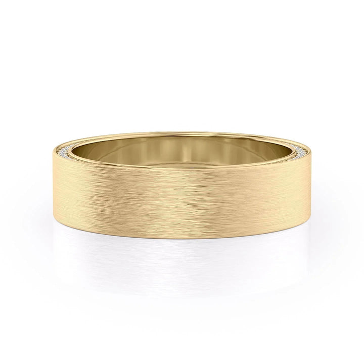 The Andy Wedding Bands Matte 14K Gold#material_14k-gold