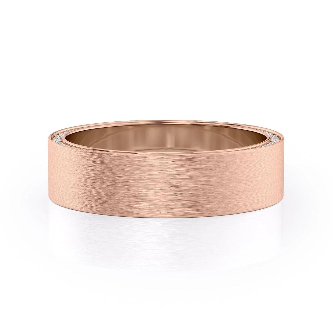 The Andy Wedding Bands Matte 14K Rose#material_14k-rose