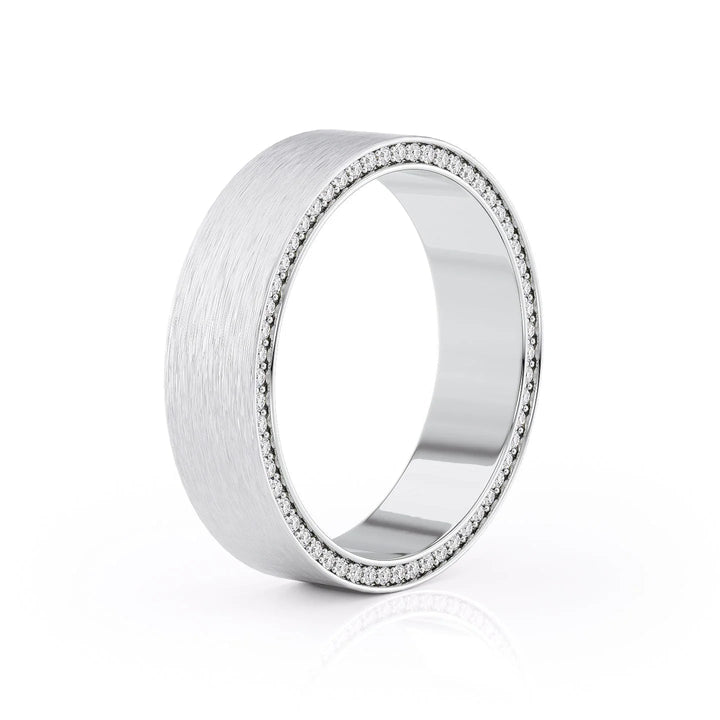 The Andy Wedding Bands Matte 14K White#material_14k-white