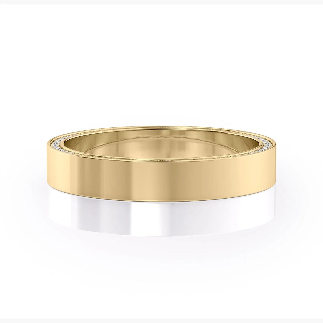 The Andy Wedding Bands Polished 14K Gold#material_14k-gold