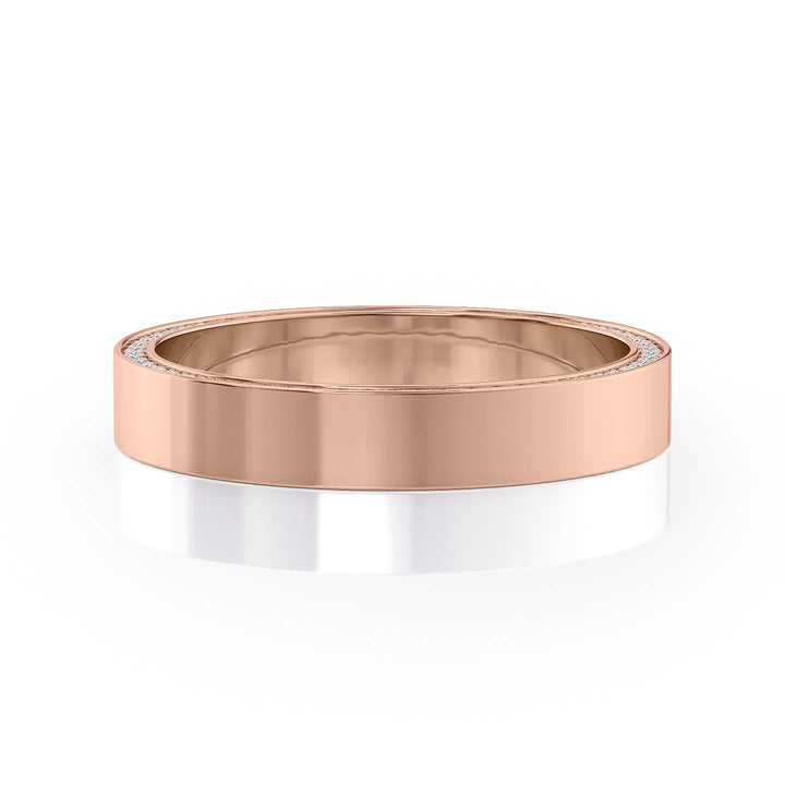 The Andy Wedding Bands Polished 14K Rose#material_14k-rose