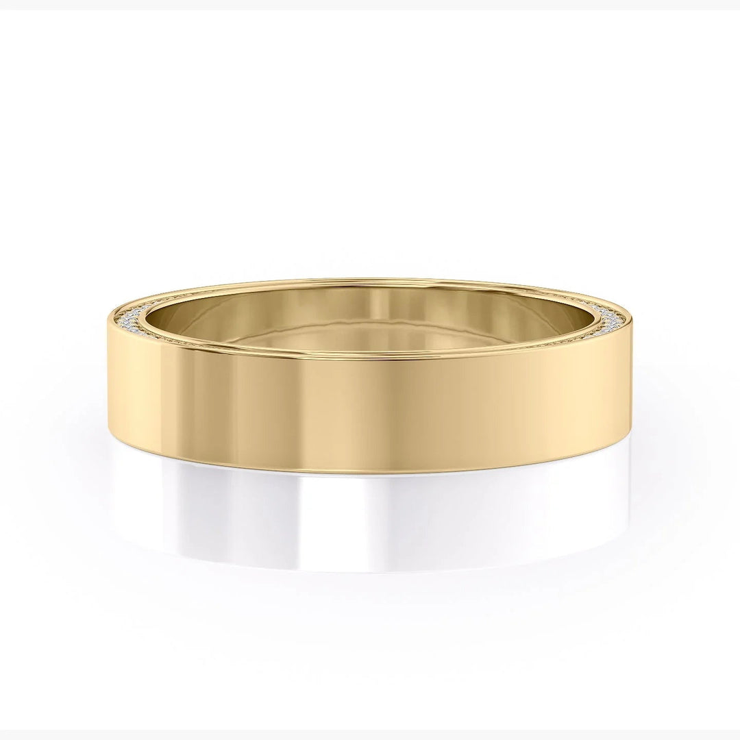 The Andy Wedding Bands Polished 14K Gold#material_14k-gold