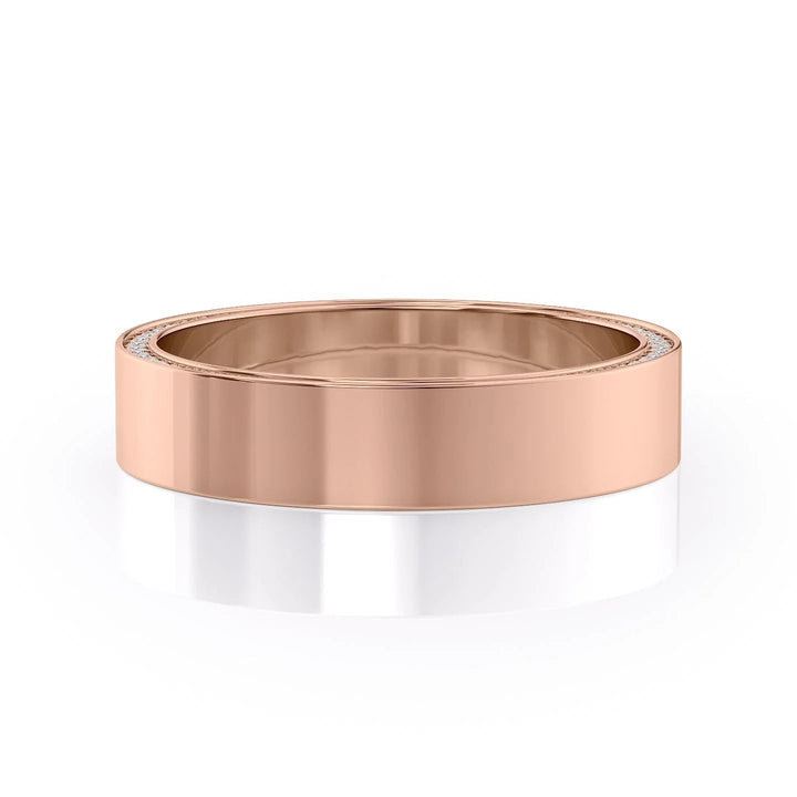 The Andy Wedding Bands Polished 14K Rose#material_14k-rose