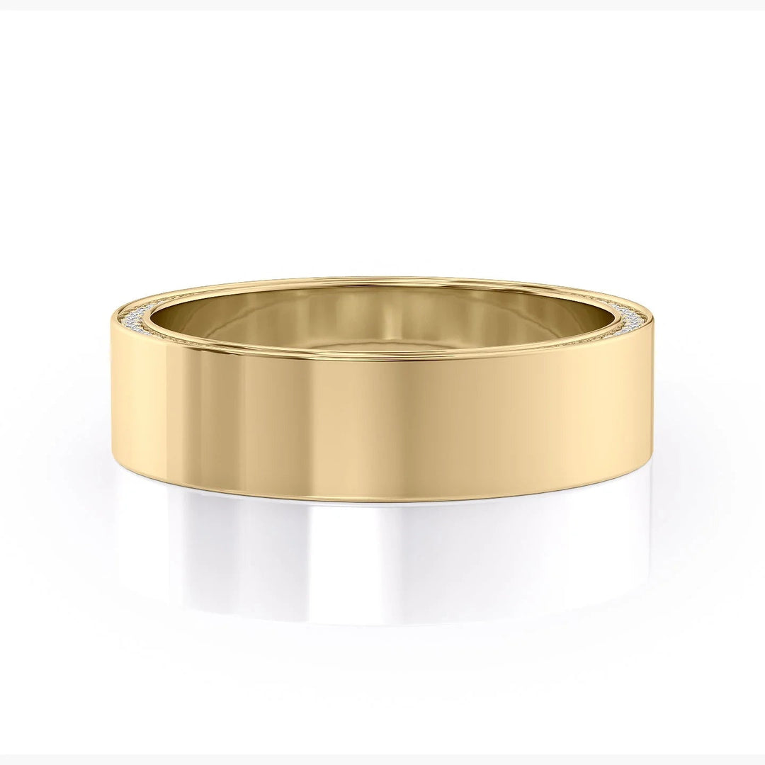 The Andy Wedding Bands Polished 14K Gold#material_14k-gold