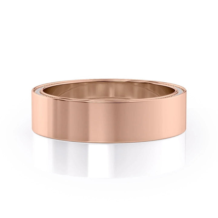 The Andy Wedding Bands Polished 14K Rose#material_14k-rose