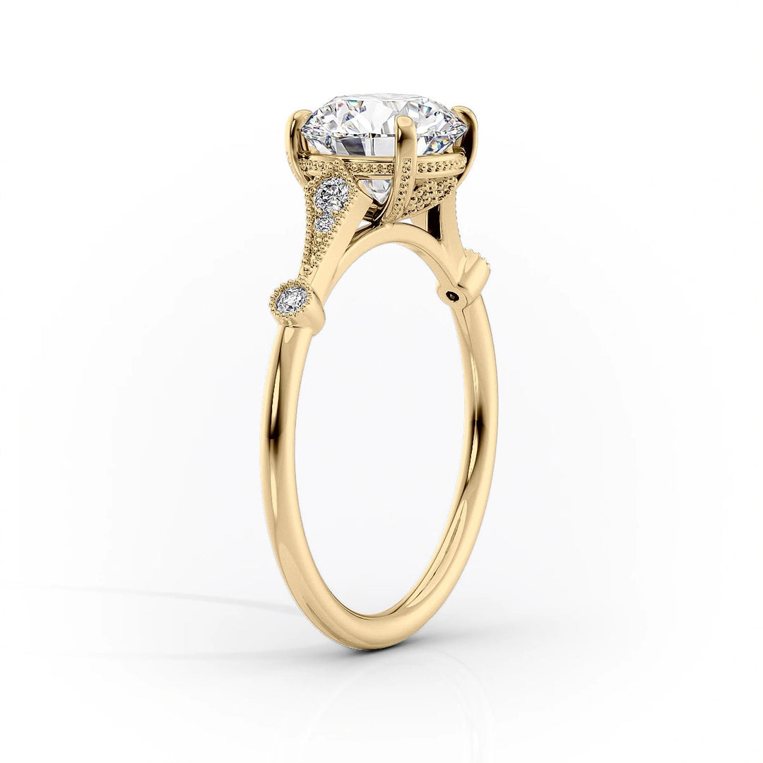 The Angel Set With Cushion Solitaire Lab Diamond 1.5 Carat 14K Gold#material_14k-gold