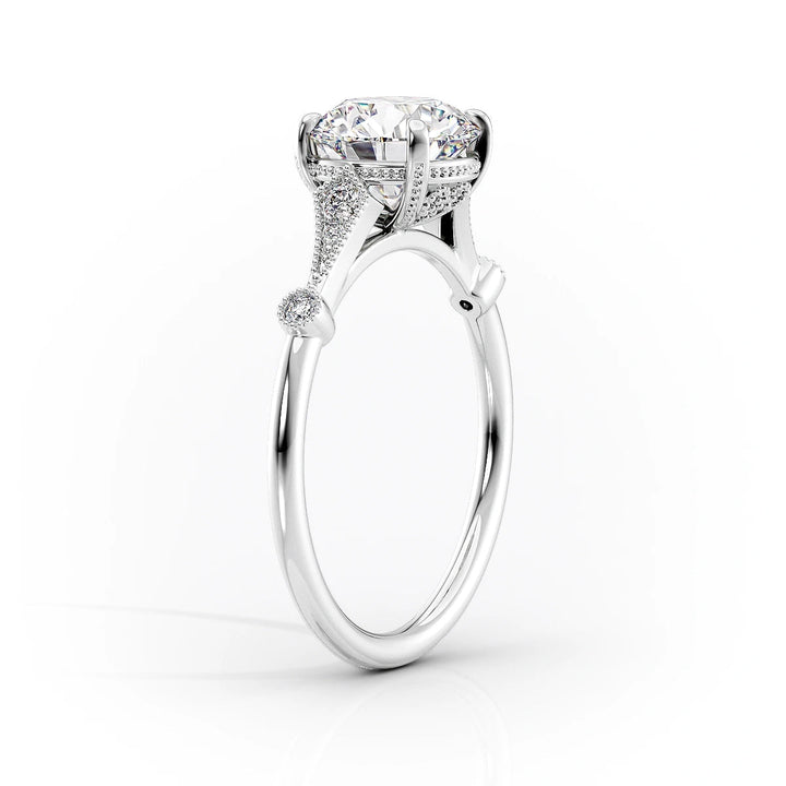 The Angel Set With Cushion Solitaire Lab Diamond 1.5 Carat 14K White#material_14k-white