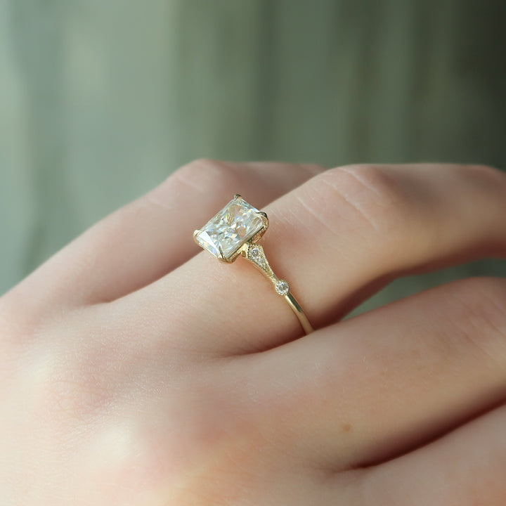 The Angel Set With Radiant Solitaire Moissanite#material_14k-gold