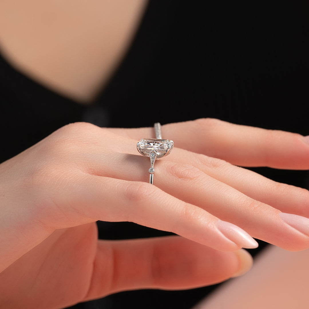 The Angel Radiant Lab Diamond Moissanite Engagement Ring