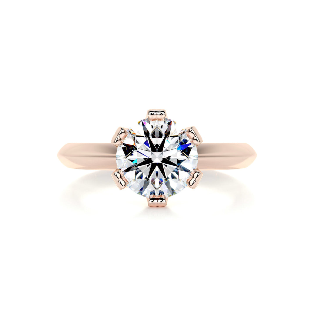 The Angie Moissanite Ring Moissanite 14K Rose 1 Carat #material_14k-rose