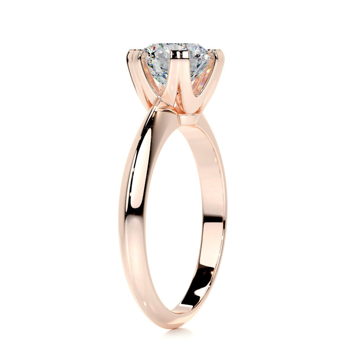 The Angie Moissanite Ring Moissanite 14K Rose 2 Carat #material_14k-rose