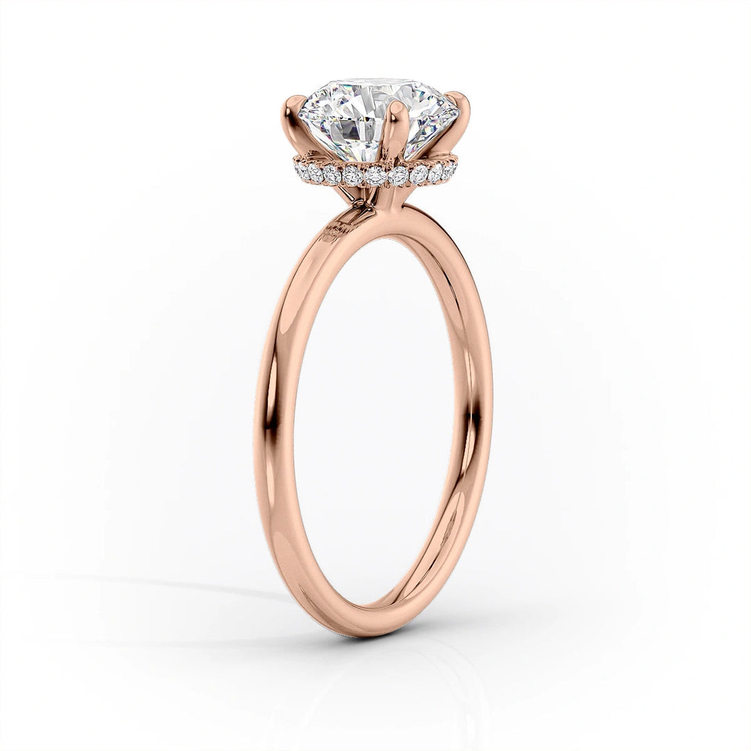 The April Set With Cushion Solitaire Lab Diamond 1.5 Carat 14K Rose#material_14k-rose