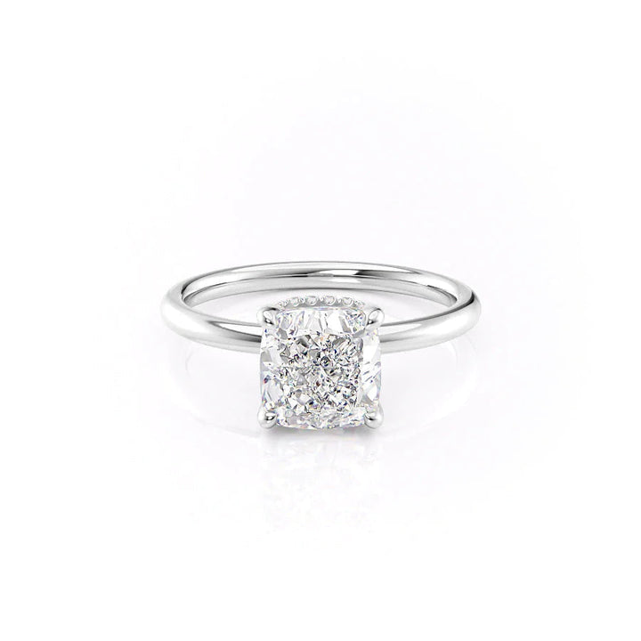 The April Set With Cushion Solitaire Moissanite#material_14k-white