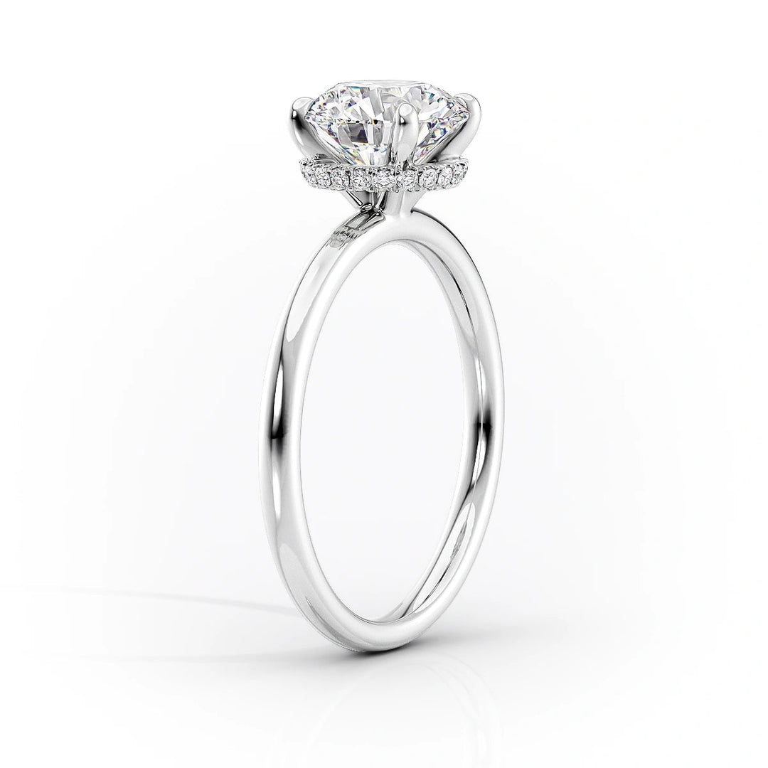 The April Set With Cushion Solitaire Lab Diamond 1.5 Carat 14K White#material_14k-white