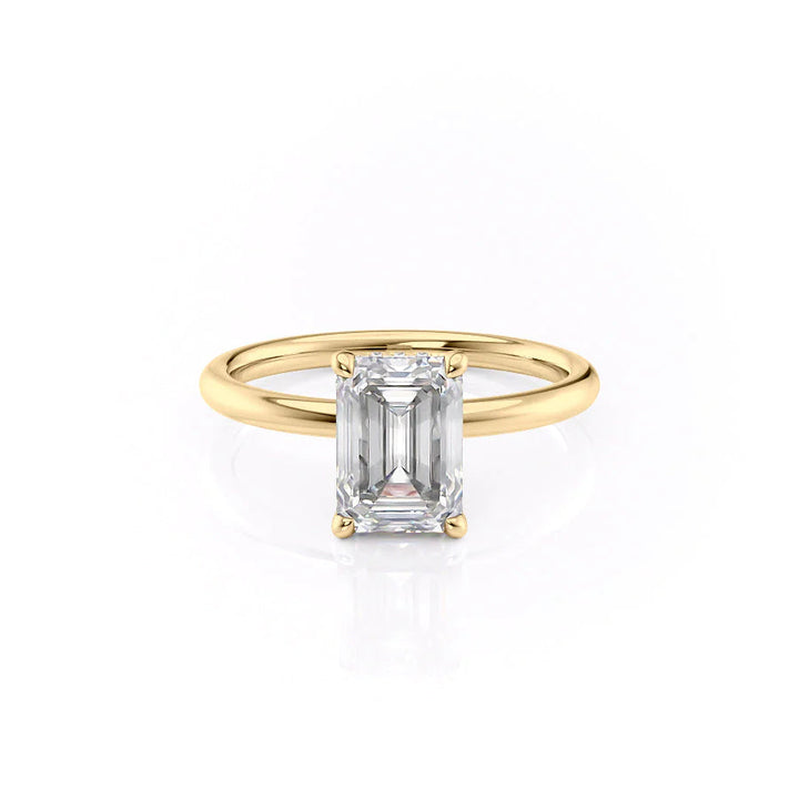 The April Set With Emerald Solitaire Moissanite#material_14k-gold