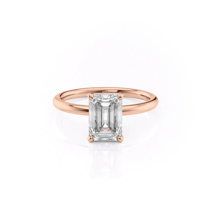 The April Set With Emerald Solitaire Moissanite#material_14k-rose