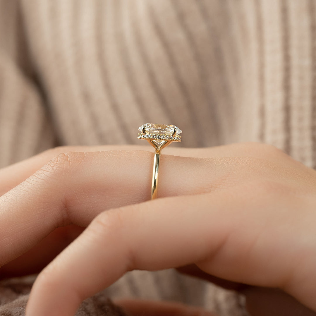 The April Set With Oval Solitaire Moissanite#material_14k-gold