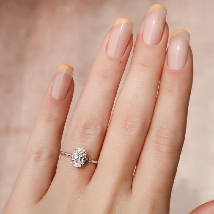 The April Set With Oval Solitaire Moissanite#material_14k-white