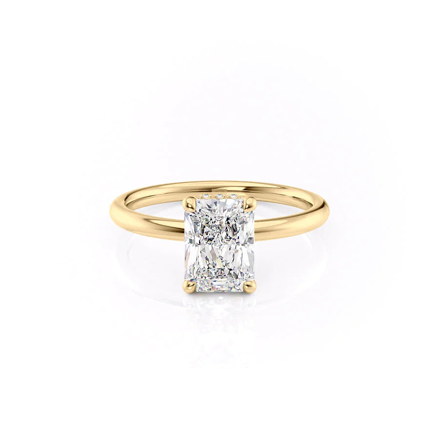 The April Set With Radiant Solitaire Lab Diamond 1 Carat 14K Gold#material_14k-gold