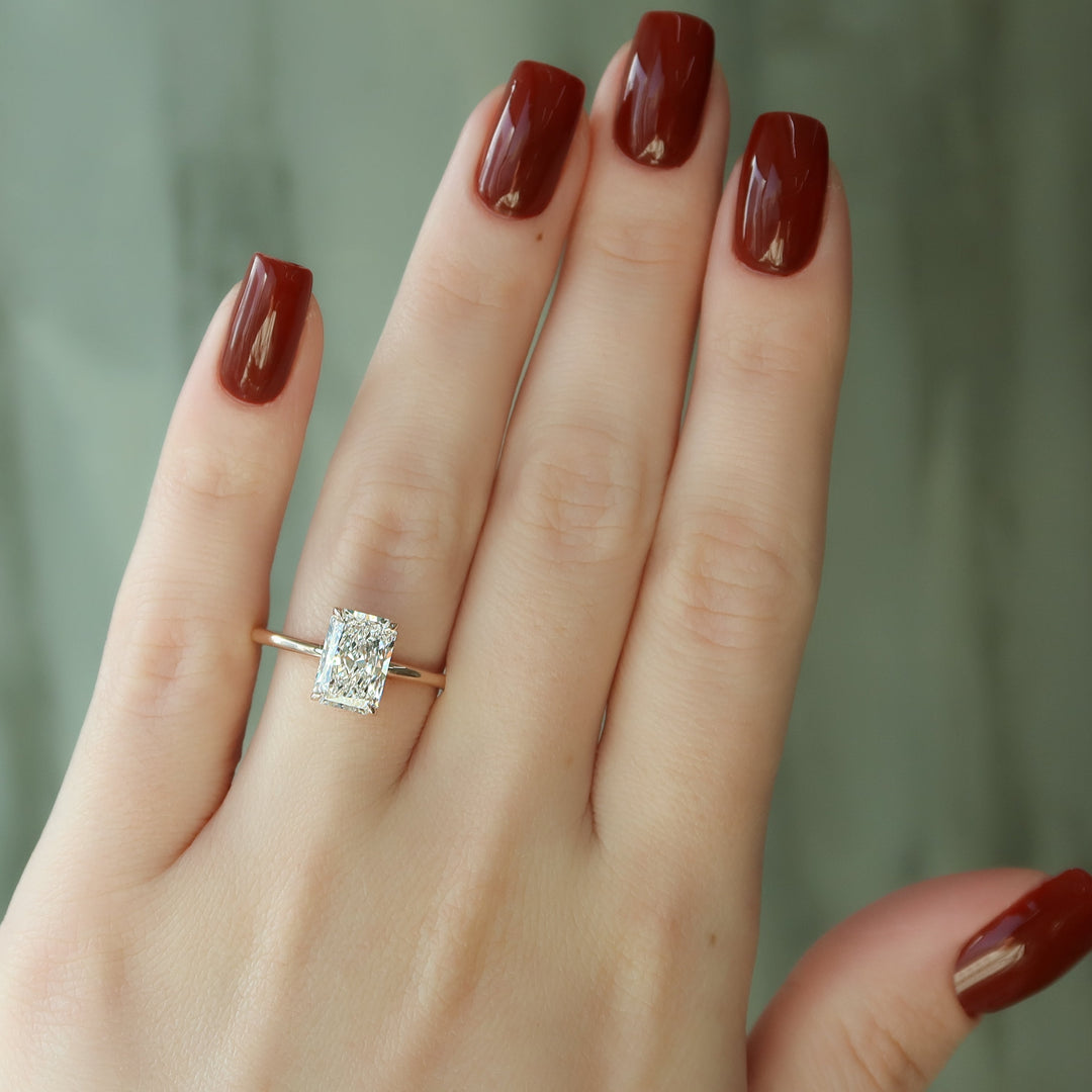 The April Set With Radiant Solitaire Lab Diamond 2 Carat 14K Rose#material_14k-rose