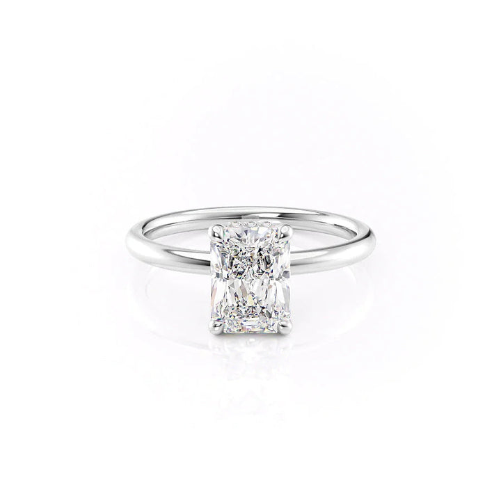 The April Set With Radiant Solitaire Lab Diamond 1 Carat 14K White#material_14k-white