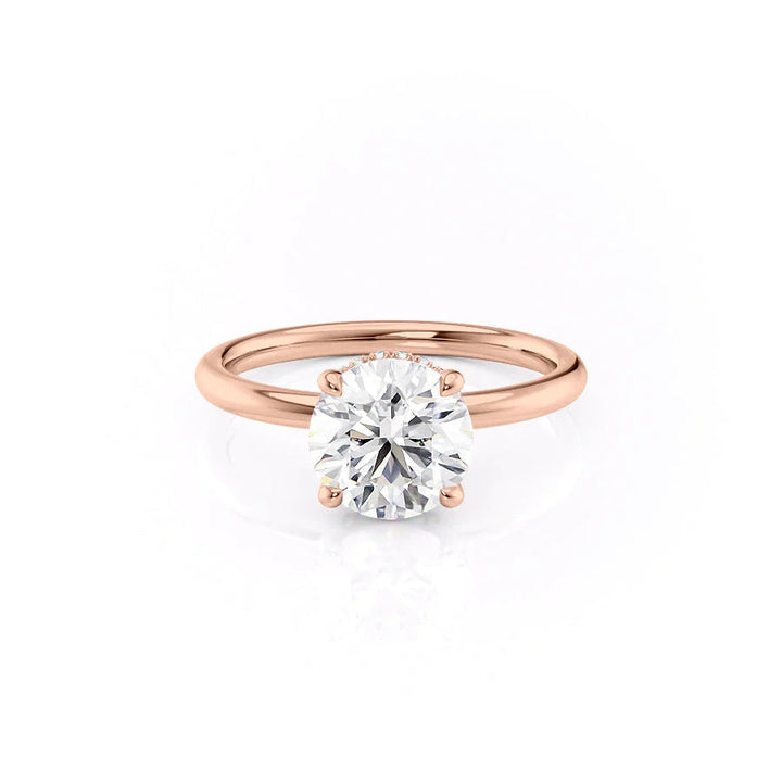 The April Set With Round Solitaire Lab Diamond 1 Carat 14K Rose#material_14k-rose