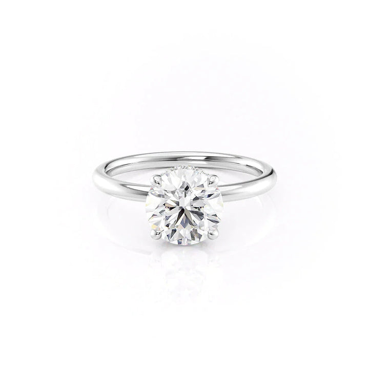 The April Set With Round Solitaire Lab Diamond 1 Carat 14K White#material_14k-white