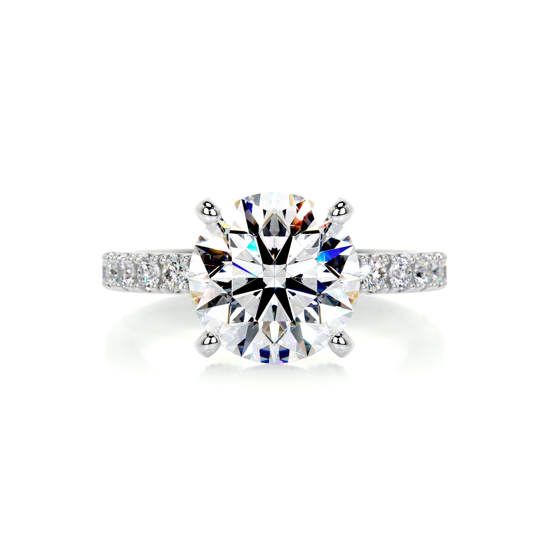 The Ariel Moissanite & Diamonds Ring Moissanite 14K White 1 Carat Round#material_14k-white