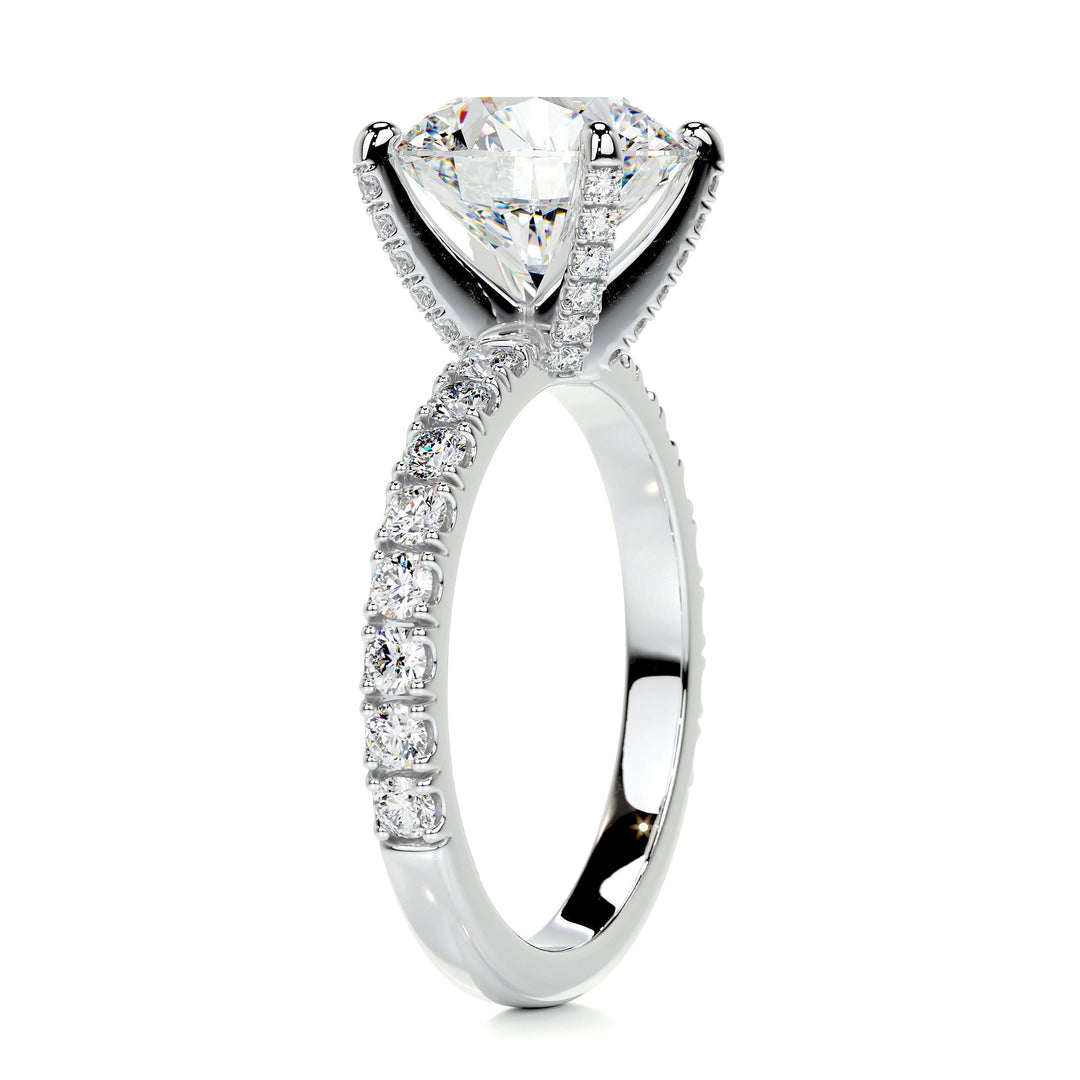 The Ariel Moissanite & Diamonds Ring Moissanite 14K White 2 Carat Round#material_14k-white