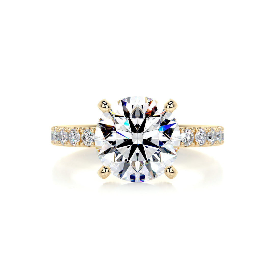 The Ariel Moissanite & Diamonds Ring Moissanite 18K Gold 1 Carat Round#material_18k-gold