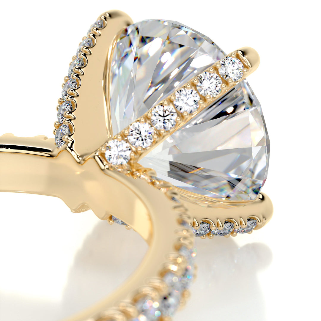 The Ariel Moissanite & Diamonds Ring Moissanite 18K Gold 2.5 Carat Round#material_18k-gold