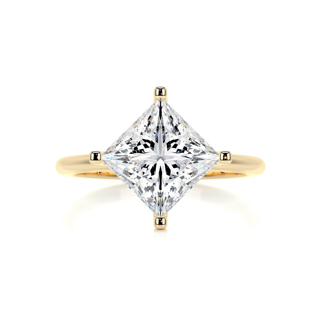 The Aster Moissanite & Diamonds Ring Moissanite 18K Gold 1 Carat #material_18k-gold