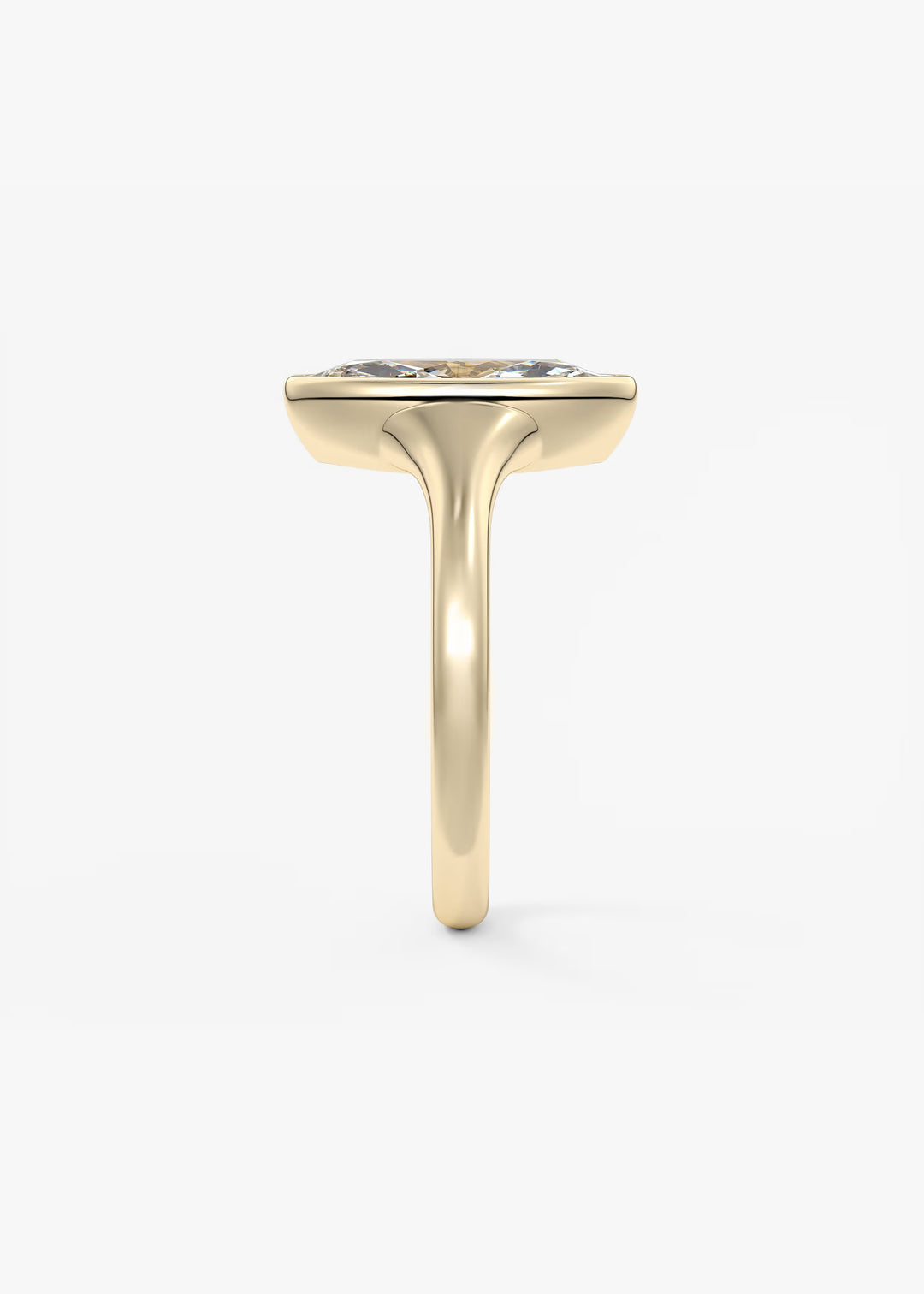 The Aurelia Chunky Bezel Set Marquise Engagement Ring#material_gold