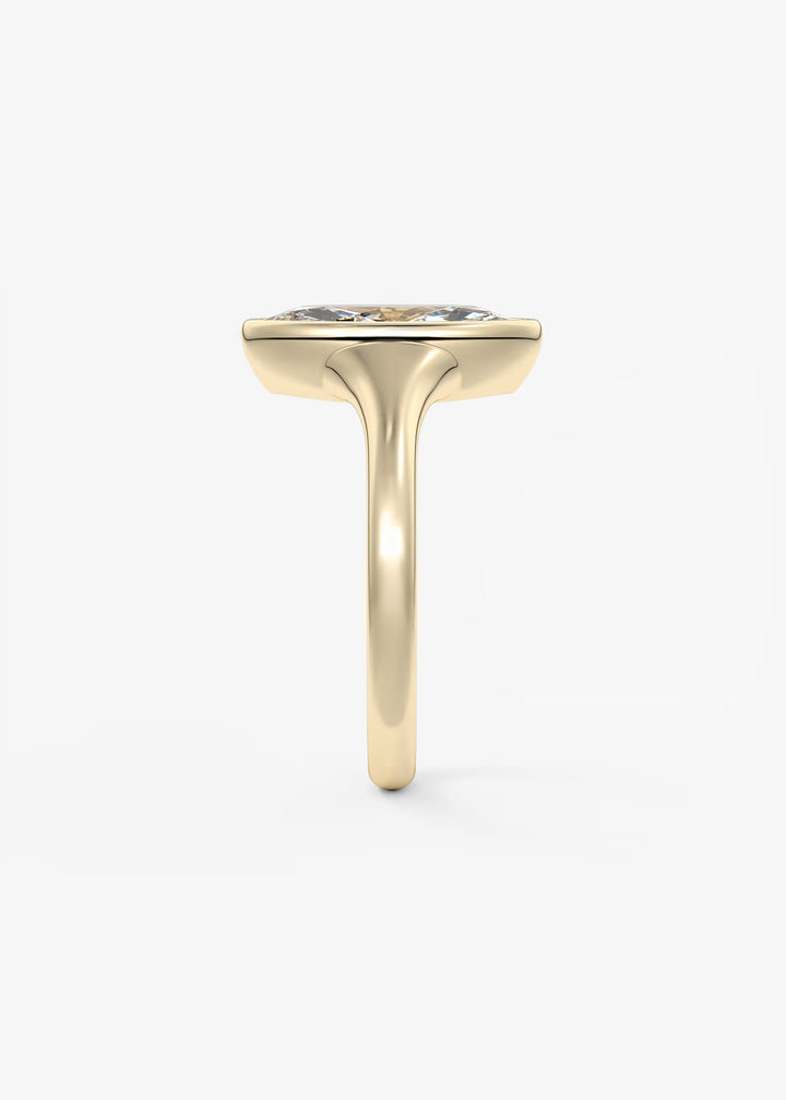 The Aurelia Chunky Bezel Set Marquise Engagement Ring#material_gold