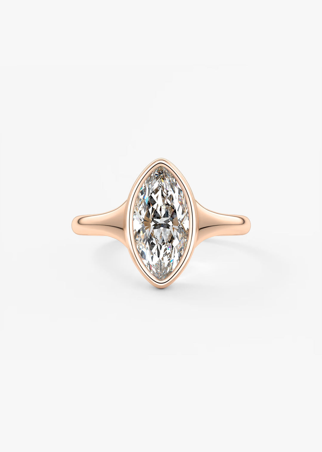 The Aurelia Chunky Bezel Set Marquise Engagement Ring#material_rose