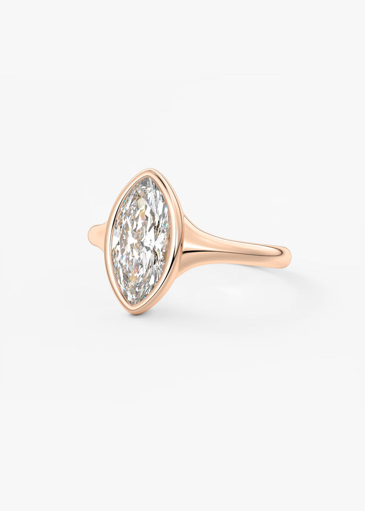 The Aurelia Chunky Bezel Set Marquise Engagement Ring#material_rose